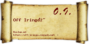Off Iringó névjegykártya